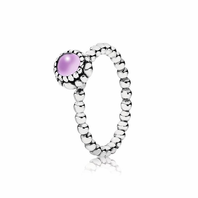 Pandora Australia Birthday Blooms Stackable Ring February - Sterling Silver | XADRFO036